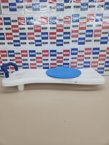 Tabla 360º 100 kg para bañera con asa, Océano, Marca española, Asiento Giratorio, ,De Agarre, Adultos, Baño, Blanco y Azul Mobiclinic